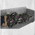 thumbnail image 5 of Hawaii Soft Flannel Fleece Throw Blanket, Tropical Art Exotic Tree Leaves and Flowers, Cozy Plush for Indoor and Outdoor Use, 70" x 90", Olive Green Pale Pink, by Ambesonne, 5 of 5