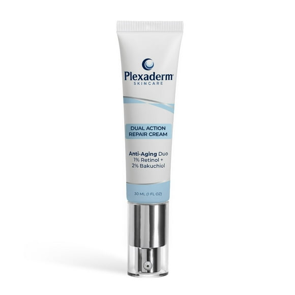 Crema para el cuello Plexaderm Dual Action Repair con 1% de retinol. Crema antiedad con retinol, bakuchiol y ácido hialurónico para combatir arrugas, líneas de expresión y piel arrugada, 30 ml.