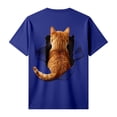 thumbnail image 5 of BUWTTED Mens 3D Cat Print T Shirts Summer Short Sleeve Crew Neck Loose Fit Cotton Graphic Tees Blue L, 5 of 5
