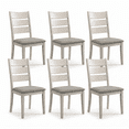 thumbnail image 6 of Home Design Talon 7-Piece Dining Set, Rectangular Table with Ladder-Back Cushioned Chairs, Two-Tone Finish, Trestle Base, Traditional, 6 of 6