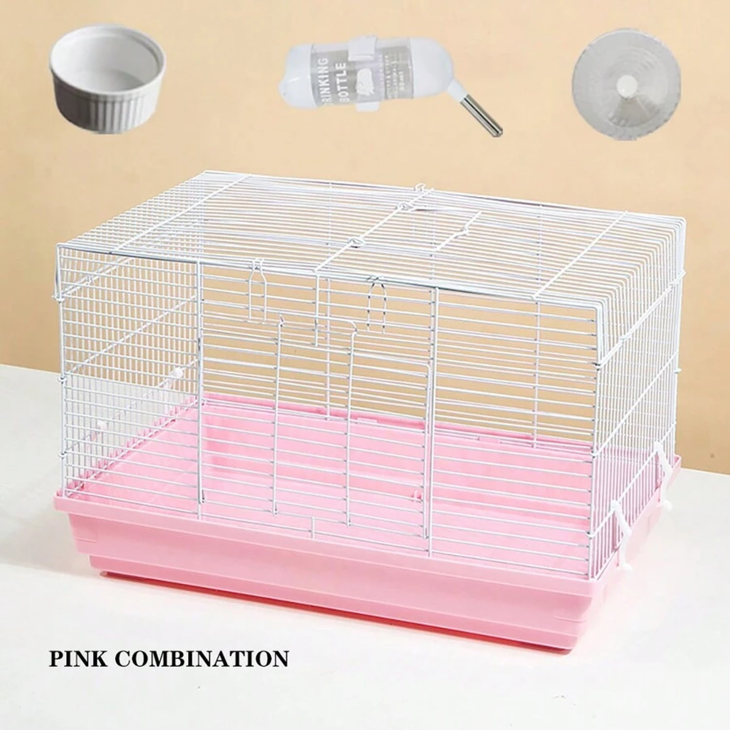 WFPXAMLZZMD Large Hamster Cage 4pcs/Set, DIY Cage, Suitable for Hamsters, Gerbils, Mice, Rats, Guinea Pigs, Rabbits, Chinchillas and Other Small Animals.-Pink