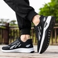 thumbnail image 3 of A Pair of Men's Casual Lace-up Sneakers - Suitable for All Seasons, Color-block Design in Black and Red, Low-top Running Shoes | Casual Slip-ons | Non-slip Sole Shoes, 3 of 6