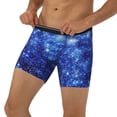 thumbnail image 3 of Picia Blurred Star Snow Christmas Pattern Men's Athletic Long Leg Briefs , Performance Stretch Underwear，Moisture-Wicking, 3 of 7