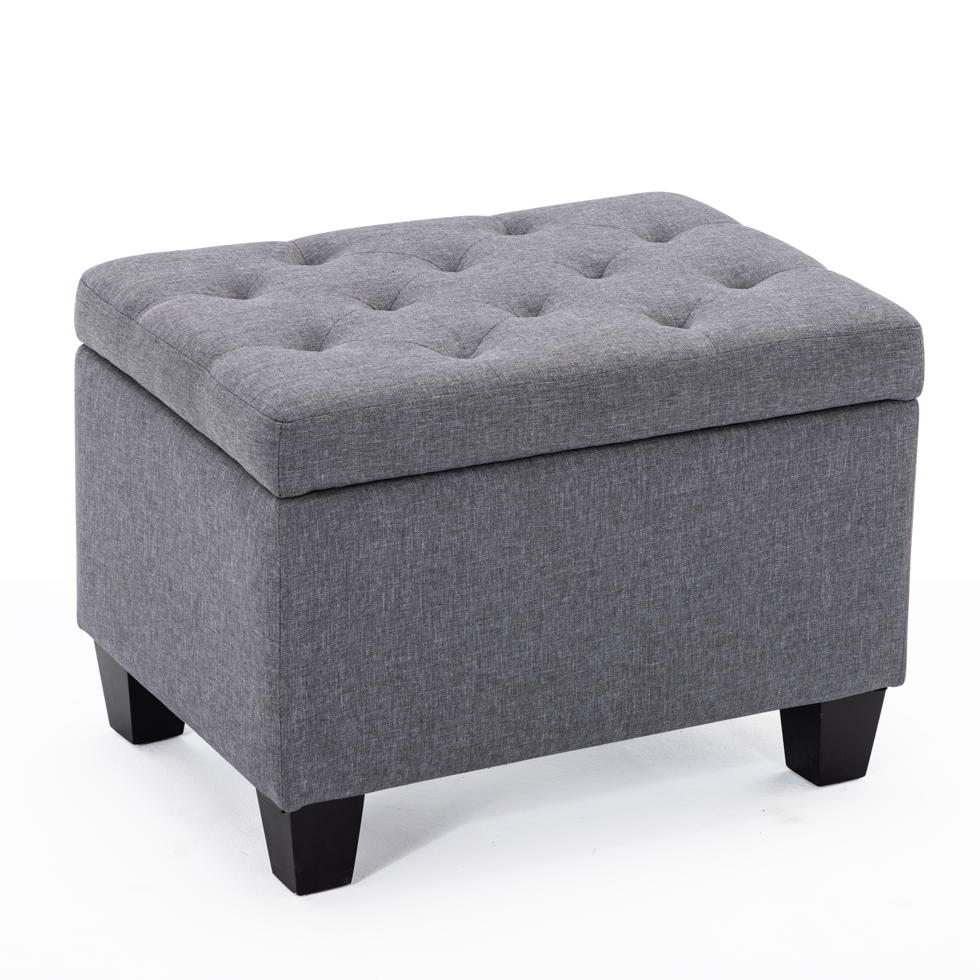 BELLEZE Modern Tufted Storage Ottoman Lift Top Rectangle Footstool