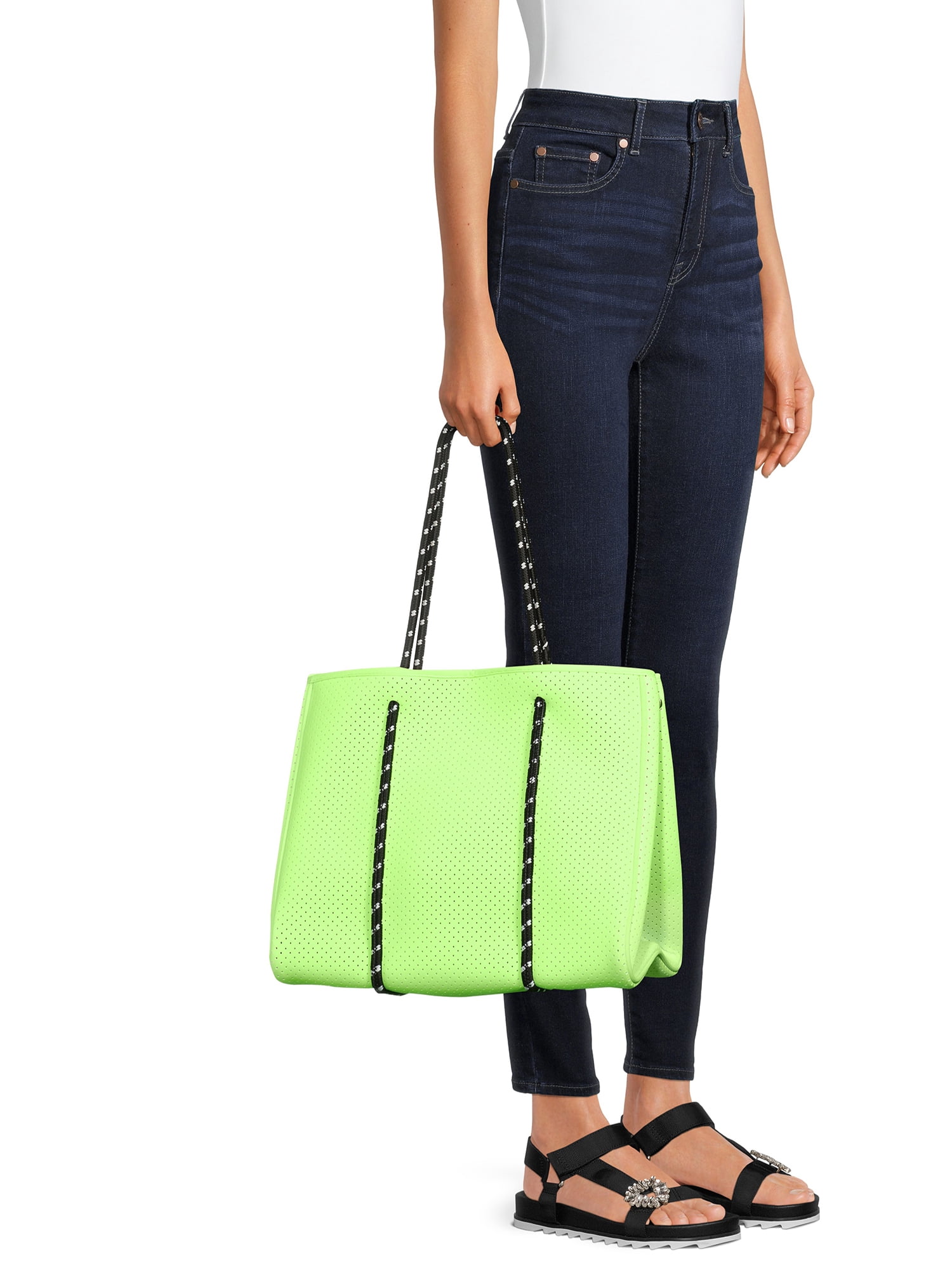 No Boundaries Women’s Neoprene Beach Tote Bag, Mint Sizzle