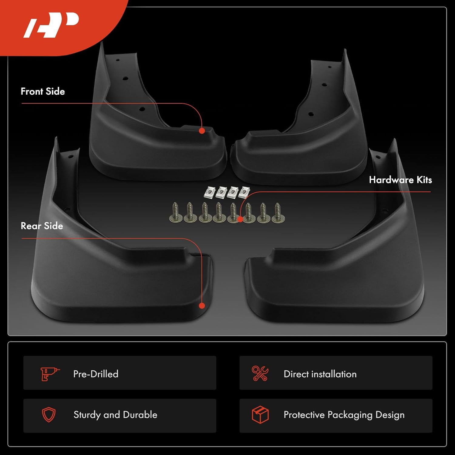 A-Premium Mud Flaps Splash Guards Replacement for Ford Escape 2013-2019 Without Running Board Front and Rear 4-PC