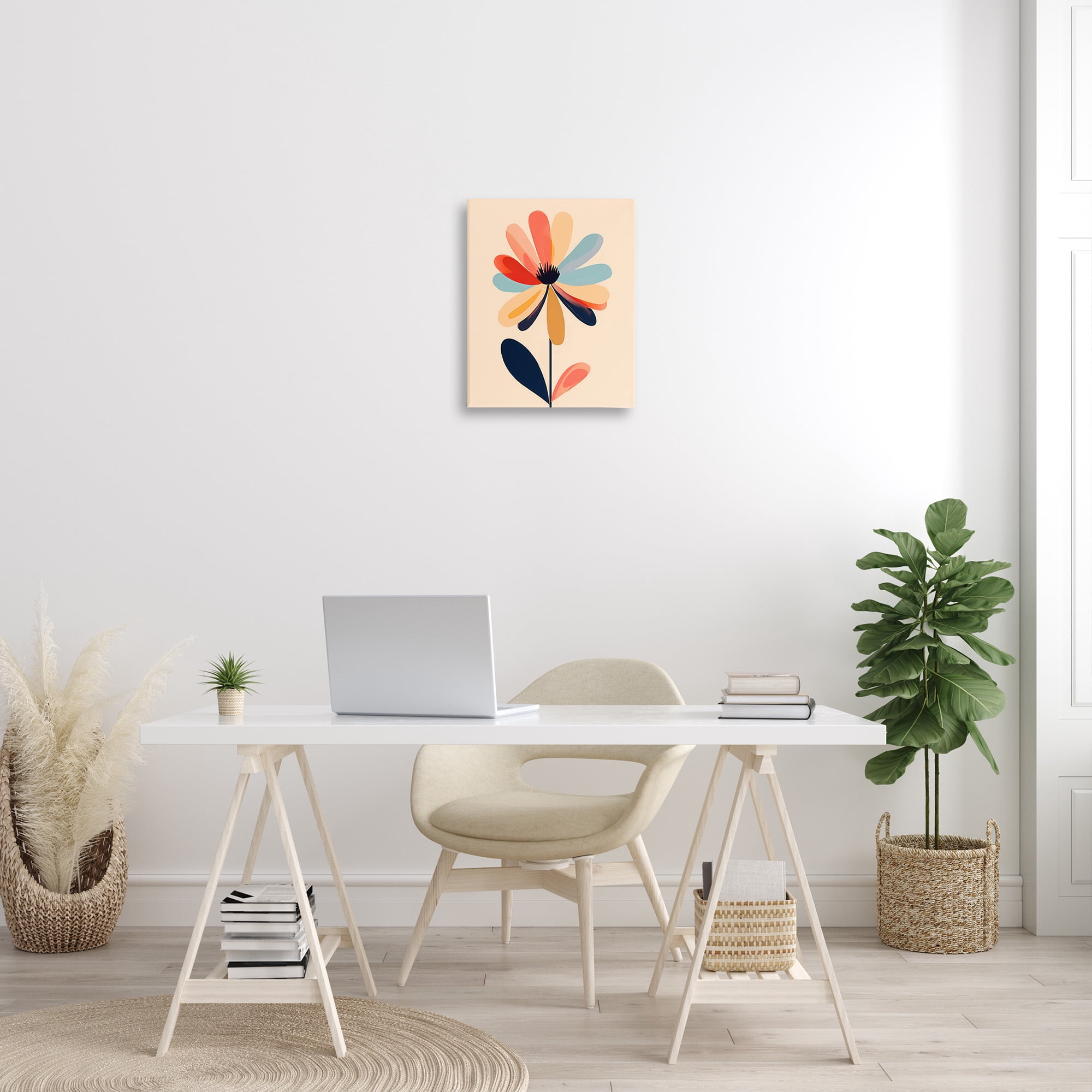 Stupell Industries Alternating Petals Flower Botanical & Floral Painting Gallery Wrapped Canvas Art Print Wall Art, 16 x 20