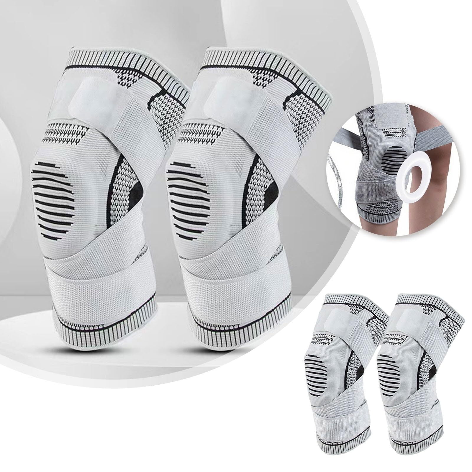 Motionmax Knee Pro - Protective Short-Style Strap-On Knee Sleeve Brace for Fitness, Running, Outdoor Sports & Meniscus Support (Knee Braces Generic)