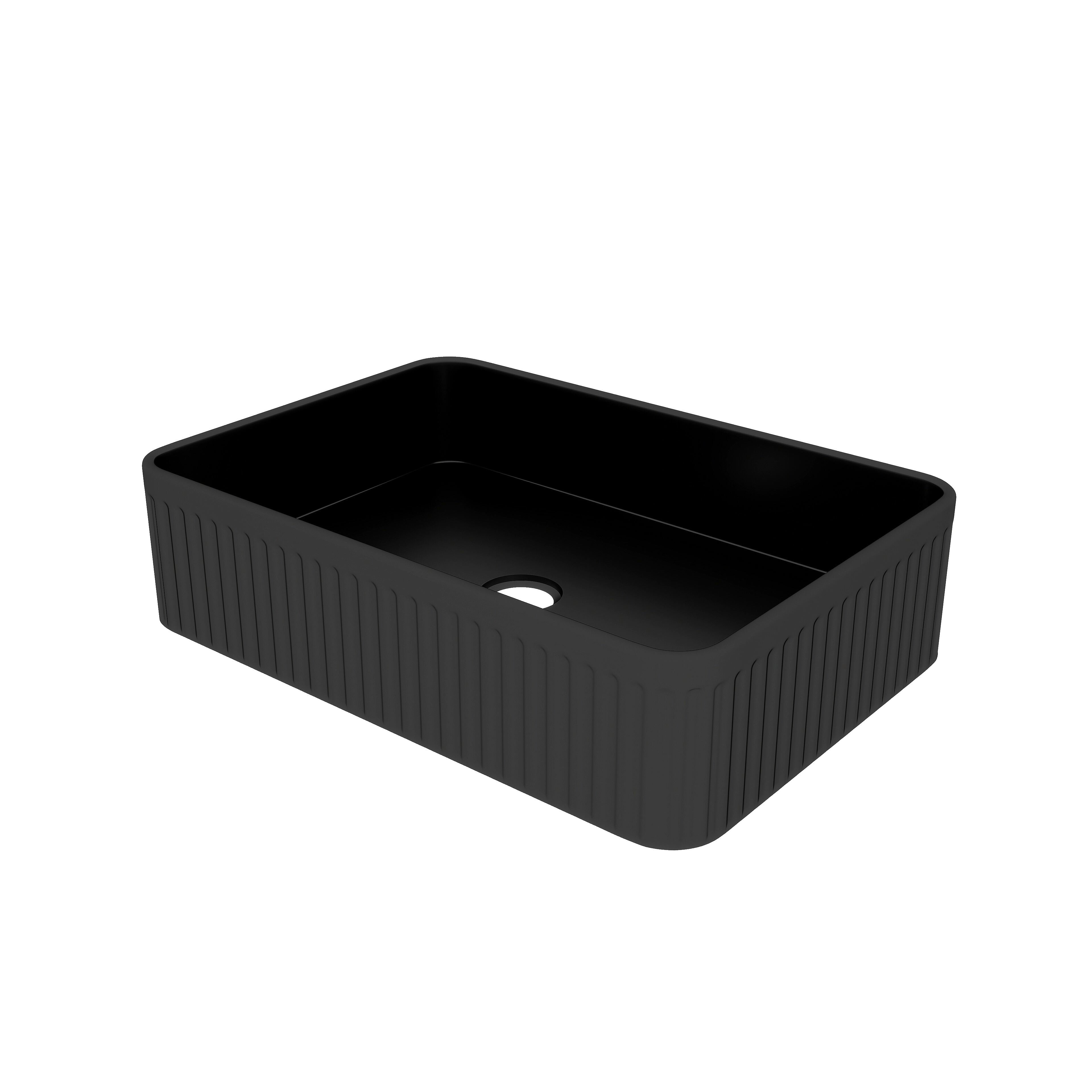 Vanity With Sink, BB17, Integrated Black Ceramic Basin, Drain and faucet NOT Included, Black Bathroom Vanity,Ceramic Single Sink Vanity, Bath & Faucets Bathroom Vanities