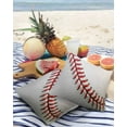 thumbnail image 4 of Outdoor Throw Pillow Cover Sports Baseball Texture Closeup Background Waterproof Cushion Covers 2 Pack Red and White Lines Laces Pillow Cases Home Decoration for Patio Garden Couch Sofa, 4 of 7