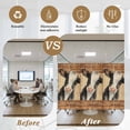 thumbnail image 5 of Farmhouse Cow Window Privacy Film, Country Vintage Animals Wooden Grain Static Cling UV Sun Blocking Heat Control Window Tint Day and Night, Non-Adhesive One Way Windows Privacy Cover 29.5''x78.7'', 5 of 7