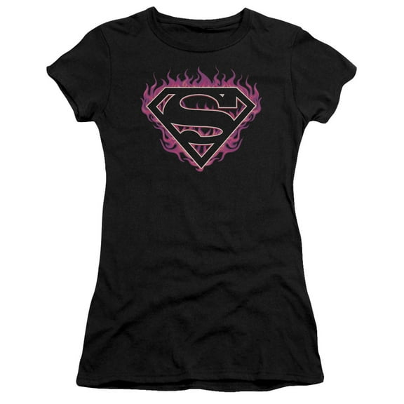 Superman/Fuchsia Flames S/S Junior Sheer Black Sm1505B