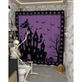 thumbnail image 5 of Halloween Castle Shower Curtain Set ，Waterproof Fabric Shower Curtains Black Witch Pumpkin Retro Purple Bottom Shower Curtains for Bathroom,Bathroom Decor 36"x72", 5 of 6