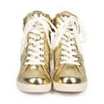 thumbnail image 4 of Wild Diva DE26 Women Glitter Metallic Lace Up Wedge Fashion Sneaker, 4 of 5