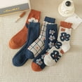 thumbnail image 7 of CoCozhu 5/10 Pairs Wool Socks for Women Thick Knit Vintage Cute Floral Crew Socks, 7 of 7