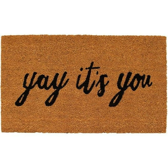 Calloway Mills  17 x 29 in. Yay Its You Rectangular Doormat, Natural & Blue