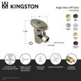 thumbnail image 4 of Kingston Brass CD43301VA 1/2-Inch FIP x 3/8-Inch O.D. Anti-Seize Deluxe Quarter-Turn Ceramic Hardisc Cartridge Angle Stop in Polished Chrome, 4 of 5