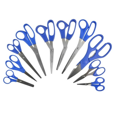 Westcott Multipurpose Scissors, All Purpose, Stainless Steel, Value Pack, Blue, 10-Piece