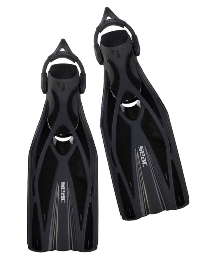 SEAC F1S Fins for Scuba Diving & Snorkel, Impact Resistant & Durable BLACK S/M