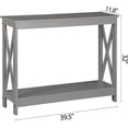 thumbnail image 3 of Console Table 39.5”, 2-Tier Narrow Sofa Side Table with Storage Shelf, Entrance Table for Hallway/Foyer/Living Room/Corridor/Office, Grey, 3 of 16