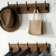 thumbnail image 4 of shiyou-Rustic Wall Mounted Coat Rack, 16-inches Hole to Hole, Pine Real Wood Plank Wall Coat Rack with 5 Hooks, Farmhouse Coat Hanger Wall Mount for Hanging Backpack Jacket Coat Hat, 4 of 4