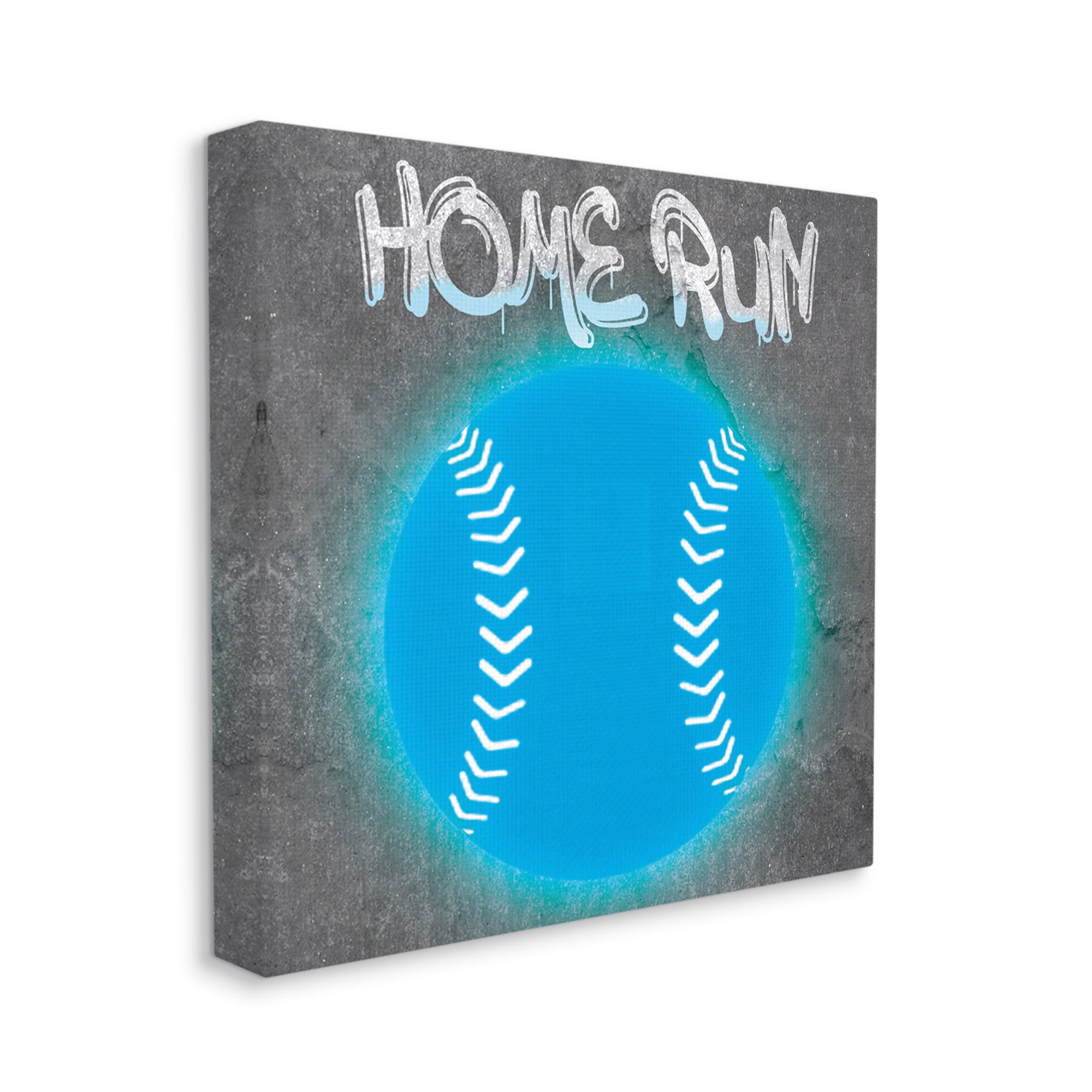 Stupell Industries Home Run Urban Sports Sports Painting Gallery Wrapped Canvas Art Print Wall Art, 36 x 36