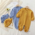 thumbnail image 4 of Baby Clothes Newborn Jumpsuit Girls Boys Muslin Spring Autumn Cotton Long Sleeve Infants Romper 0-24M (White,66 for 0-3M), 4 of 7