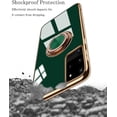 thumbnail image 2 of Designed for Samsung Galaxy S21 Ultra 5G Case 6.8 in 2021, Soft Silicone TPU Edge Plating Finger Ring Holder Kickstand Shockproof Protective Bumper Cover Cases - Green, 2 of 14