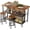 Walnut Color, variant on MOOSENG 3-Piece Kitchen Island Set with Storage, Wooden Bar Table and 2 Stools, Industrial Modern Counter Height Dining Table Sets for Small Spaces, Dining Room Walnut