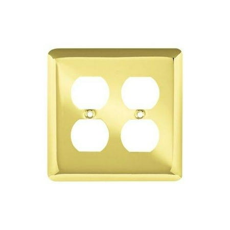 Liberty Hardware 64067 Switch Plates Stamped Round Accessory Double ;Polished Brass