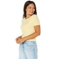 thumbnail image 3 of Celebrity Pink Women's Short Sleeve Pointelle Henley Top, Sizes XS-XXXL, 3 of 5