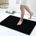 thumbnail image 3 of Soft Chenille Bathroom Rugs 17"x24" Absorbent Shaggy Bath Mat Washable Plush Bathroom Floor Mat, Navy Blue, 3 of 9