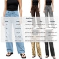 thumbnail image 2 of LEAVINGSUO Straight Leg Cargo Jeans Trousers for Women Fashion High Waisted Pockets Solid Color Button Zipper Casual Denim Pants Black S, 2 of 7