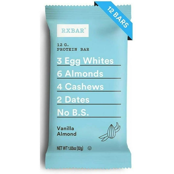 Rxbar Vanilla Almond Protein Bar, 1.83 Ounce -- 12 per case.