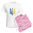 thumbnail image 6 of CafePress - I Stand With Ukraine Flag Support Ukraine Pajamas - Women's Short Sleeve Print T-Shirt and Pants Light Cotton Pajama Set, 6 of 7