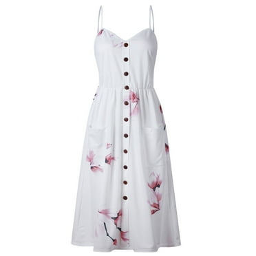 Women Summer Casual Dress Beach Maxi Dress Boho Floral Sundress Dress