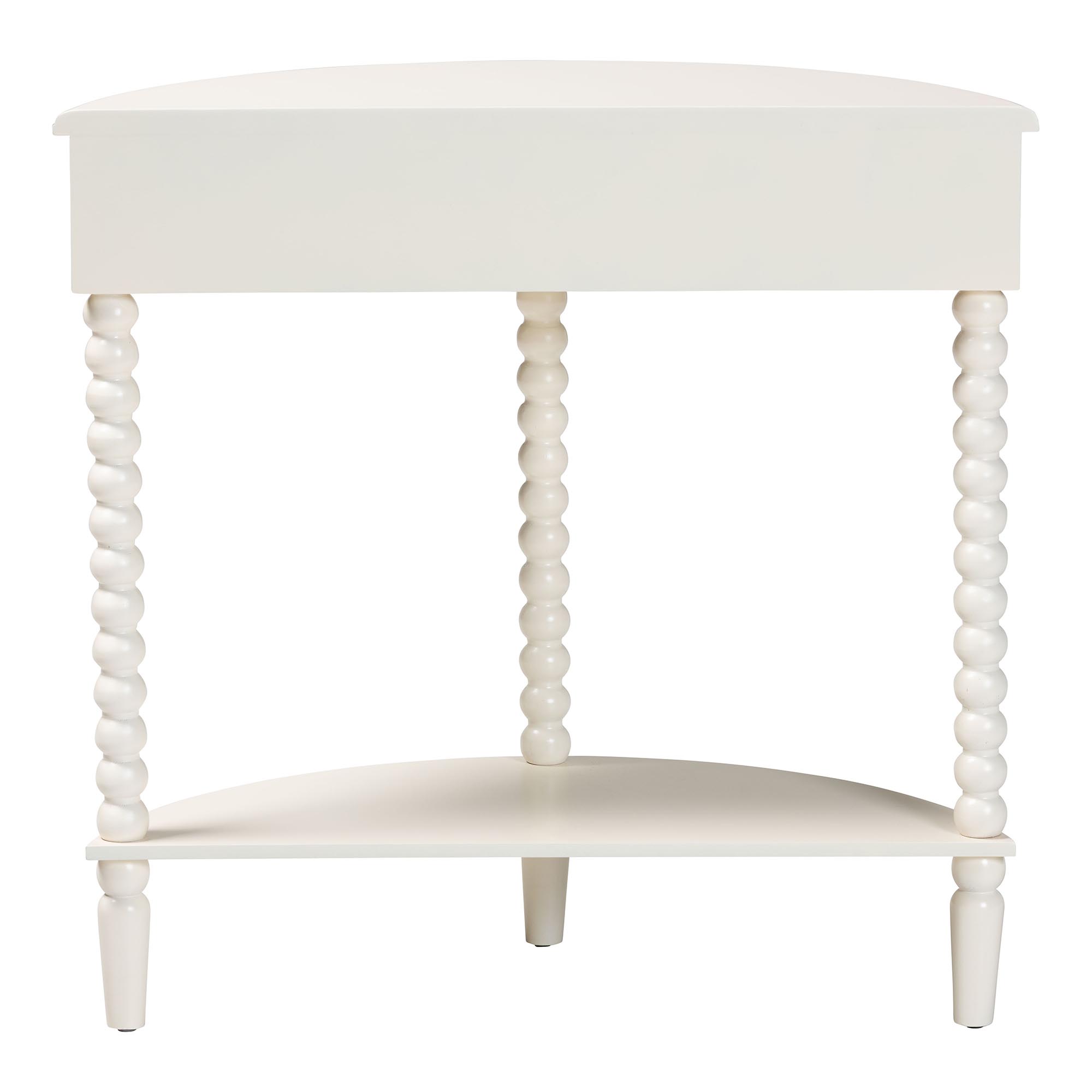 Baxton Studio Raynera Mid-Century Console Table, 1-Drawer, White