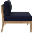 thumbnail image 3 of Lounge Sofa Middle Chair, Blue Navy Natural, Teak Wood, Outdoor Patio Balcony Cafe Bistro Garden Hospitality Restaurant, Modern Contemporary HB34228, 3 of 7