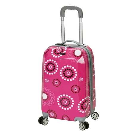 Rockland Vision Polycarbonate Hardside Carry On Spinner Suitcase - Pink Pearl