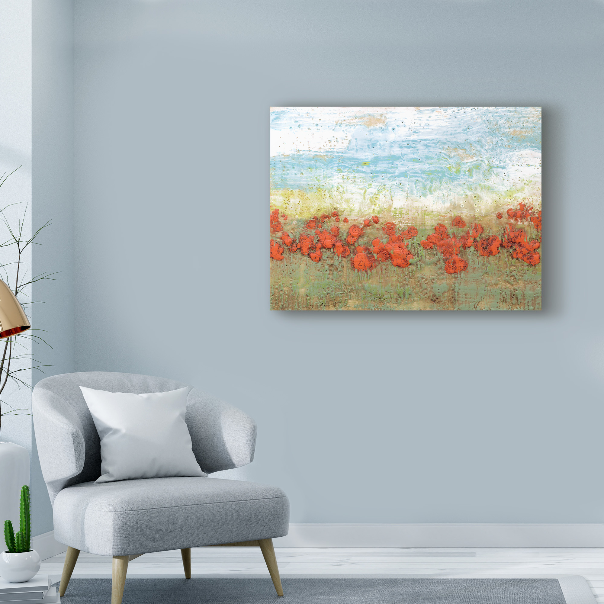 Trademark Fine Art 'Coral Poppies I' Canvas Art by Jennifer Goldberger
