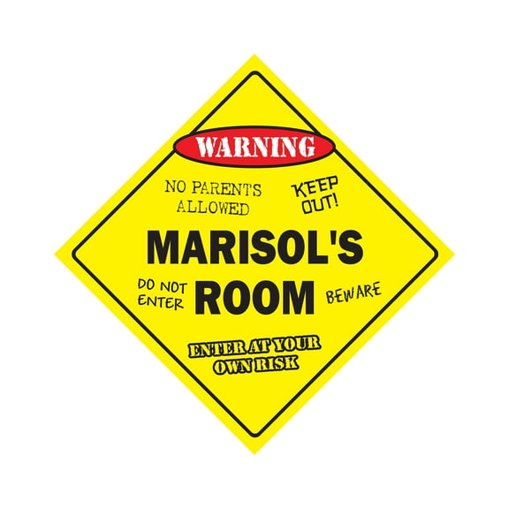 Marisol's Room Sign Crossing Zone Xing | Indoor/Outdoor | 17" Tall kids bedroom decor door children's name boy girl