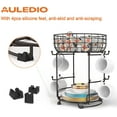 thumbnail image 3 of Auledio Mug Tree Holder with Storage Basket Freestanding Storage Rack for Kitchen Pantry (Bronze), 3 of 6