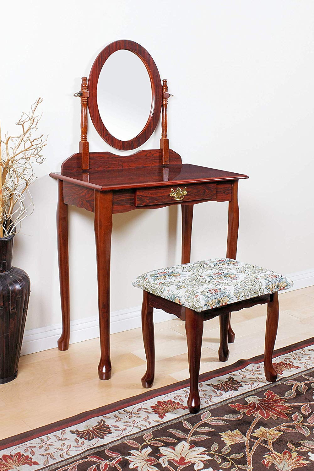 ACME Queen Anne Vanity Set, Cherry