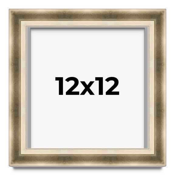 12x12 Shadow Box Frame Silver | 1.75 inches Deep Real Wood Traditional Shadowbox Display Frame | UV