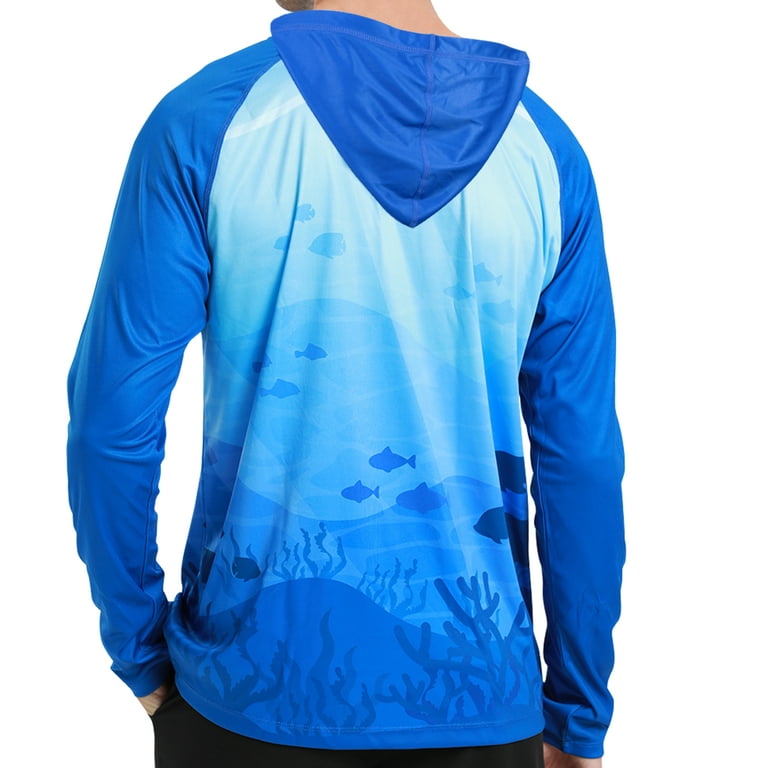 Long Sleeve Shirts for Men Fishing UV Protection Shirts UPF 50+ Performance  Hoodie Hiking Swimming Outdoor （Medium） 