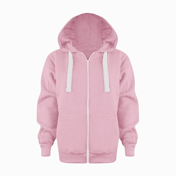 Xyant Zip Up Hoodie Kids Boys Girls Solid Color Long Sleeve Sweatshirt Top Toddler Coat&jacket Ski Jacket for 3-11 Years (Pink,9-10 Years)