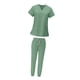 thumbnail image 4 of Conjunto exfoliante femenino, ropa de trabajo de enfermera, escote en V, Top profesional lavable a máquina y Verde jinwen Blusa y pantalones médicos, 4 of 8