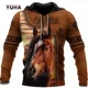 thumbnail image 3 of Sudadera con capucha de caballo colorido con estampado 3D de caballo marrón, sudadera con capucha de moda Harajuku para otoño, sudadera informal, jersey unisex, 3 of 5
