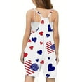 thumbnail image 5 of Odeerbi 5-14 Years Teen Girls Summer Jumpsuit Independence Day Print Camisole Romper Casual Sleeveless Strap Overalls Bib Overall Shorts with Pockets, 5 of 5