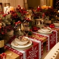 thumbnail image 3 of New Year Christmas Snowflake Decoration Table Runner Linen Dining Table Table Runner Wedding Hotel Home Decoration Runner, 3 of 4